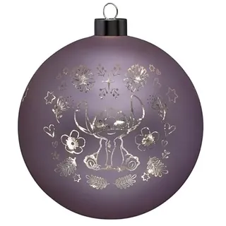 Christmas Inspirations Stitch Weihnachtskugel 15cm beleuchtet Ornament Glaskugel mit LED warmweiß Disney - Offiziell lizenziert, batteriebetriebene Weihnachtsdeko & Sammlerfigur
