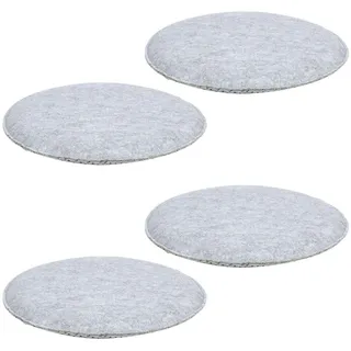 Idimex Sitzkissen Leslie 4Er-Set , Grau , Textil , Mode , 35x2x35 cm , Heimtextilien, Wohntextilien, Sitzkissen