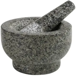 Brightium Mörser aus Granit, 13 x 8 cm, ideal zum Zerkleinern, Mahlen und Zubereiten von Gewürzen und Saucen in der Küche.
