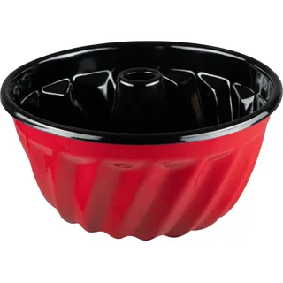 Riess, 0495-020, Gugelhupfform Ø 22cm, COLOR ROT, Vol. (rec.): 2,6 Liter, Made in Österreich, LBH: 23,5x23,5x12,1cm, 0,690kg, Backform, Guglhupfform, Kuchenform, Induktionskocher kompatibel