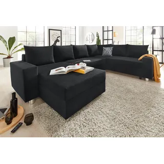 Collection AB Wohnlandschaft Kunstleder 5-Sitzer Schwarz