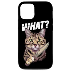 Hülle für iPhone 15 Halloween Katze Messer Design Witzige Tier Katzen