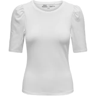 ONLY Damen Onllive Love 2/4 Pufftop JRS Noos, Weiß, XS