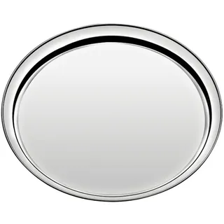 Tramontina Serviertablett, rundes Tablett aus Edelstahl, 30 cm, spülmaschinenfest, rostfrei Buena