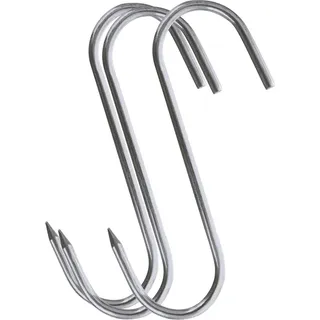 3x Räucherhaken aus Stahl für Räucheröfen für Wurst und Fleisch 13,5x9