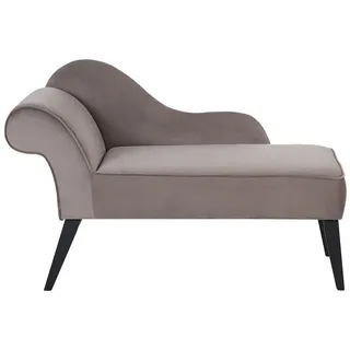 Beliani Chaiselongue Grau Linksseitig Samtstoff Modern - Grau