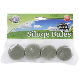 Kids Globe Silageballen-Set 1:32, Ballen rund, für Bauernhof, Inhalt 4 Stück