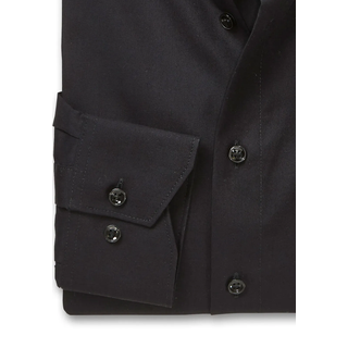 Langarmhemd MARVELIS, Herren, Gr. 40, N-Gr, schwarz, Web, Obermaterial: 100% Baumwolle, normal, 2-Knopf-Manschette, Hemden Langarmhemd, modern fit, Businesshemd, bügelfrei, New-Kentkragen