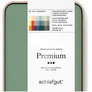 schlafgut Premium Baumwolle 180 x 200 - 200 x 220 cm green mid