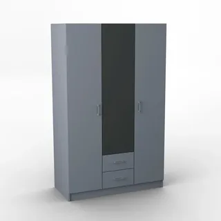 masseno Drehtürenschrank Pinello 120 x 195 x 55 cm Grau