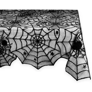 DII Tischdecke, Spitzen-Overlay, Tischdecke, Gothic, Halloween, 137 x 183 cm, Spinnennetz