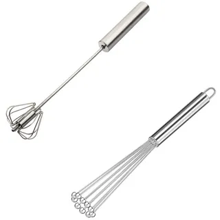 Naisfei 2 Stück Edelstahl Schneebesen Set mit Kugeln, 26cm Ball für Kochen, Mischen und Rühren