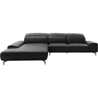 Musterring Wohnlandschaft »MR 2490« Fuß schwarz, Sitzhöhe 48cm, wahlweise mit Funktionen, Maße 342x207 cm, schwarz