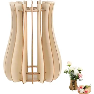 Vase für Blumen, Holzvase für Blumen, 3D-Puzzle Vasen Holz zum Selbstbauen für Rosen Tulpenstrauß Gänseblümchen, DIY Holzvase für Blumenstrauß, Kreativgeschenk für Blumenliebhaber