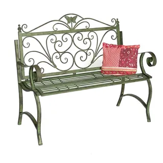 DanDiBo Ambiente Gartenbank 120 x 102 x 119 cm Patina Grün