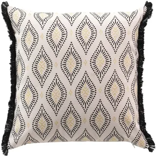 Douceur d'Intérieur Oricia Kissen mit abziehbarem Bezug (45 x 45 cm), Schwarz, metallisch bedrucktes Polycotton