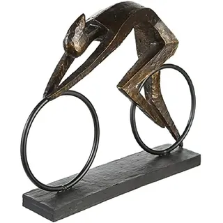 Casablanca modernes Design Casablanca Deko Figur Skulptur Racer Fahrrad Fahrer - Statue aus Kunstharz Metall - Dekoration Wohnzimmer Geschenk Geburtstagsgeschenk - Farben: Bronze Schwarz Breite 36 cm