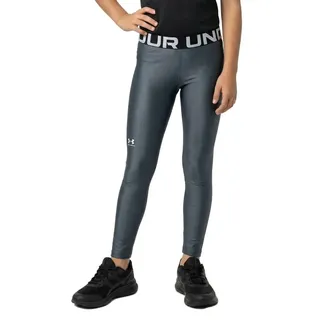 Under Armour Heatgear Leggings - Downpour Gray / White - 8 Jahre