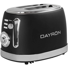 Retro Toaster 850 W Schwarz/Silber Dayron