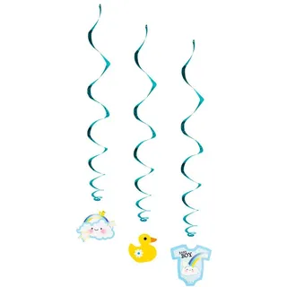 3 Gender Babyparty Dekospiralen - blau Baby Boy - Blau