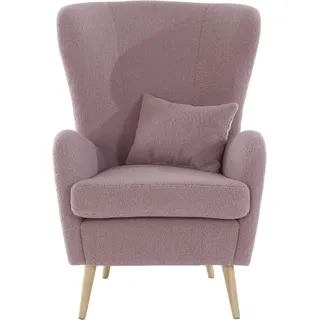 Home Affaire Ohrensessel Sallito Samtcord 76 x 109 x 85 cm Rosa