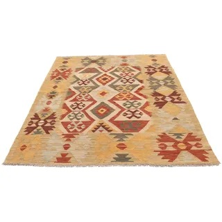 morgenland Wollteppich »Kelim - Oriental - 194 x 144 cm - mehrfarbig«, rechteckig, 4 mm Höhe, Wohnzimmer, Einzelstück, bunt