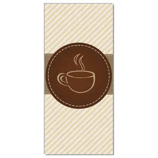 Wallario selbstklebende Türtapete 93 x 205 cm mit Schutzlaminat - Kaffee-Menü - Logo Symbol für Kaffee - Braun