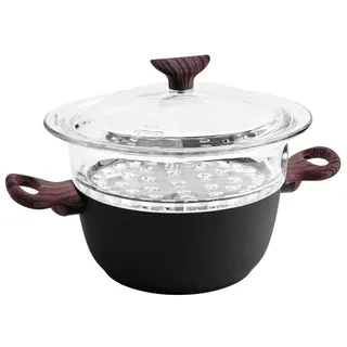 Rock'N'Rose Sambonet Dampfkasserol.20 mD Aluminium schwarz 51054-20