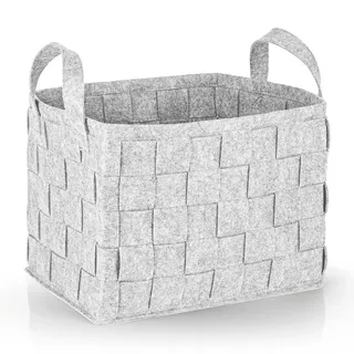 N8WERK Filz-Aufbewahrungskorb mit Griff 40 x 30 x 30 cm hellgrau