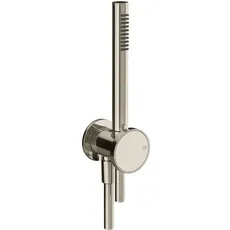 Gessi Origini  Brause-Set mit Wandanschlussbogen, Halterung, Schlauch, Handbrause, Wandmontage, 66123, Farbe: Nickel PVD