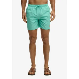 Badeshorts SUPERDRY "ESSENTIAL 16 SWIM SHORT", Herren, Gr. XXL, N-Gr, skate mint, Web, Polyester, unifarben, Badehosen Badeshorts, Kunstfaser, relaxed fit