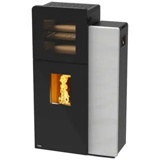RIKA Pelletofen | DOMO BACK | 10 kW | Backfach | weißer Stein