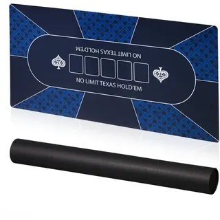 Relaxdays Pokermatte , Blau , Textil, Kunststoff, Wellpappe , Rechteckig , 120x0.2 cm , Spielzeug, Sonstiges Spielzeug