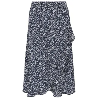 Only Wickelrock Damen Floral Nachtblau 36