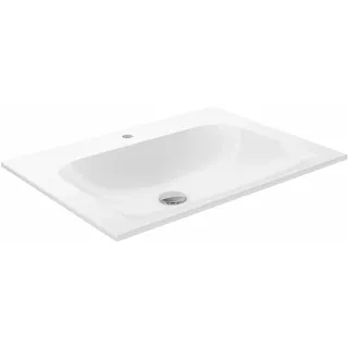 KEUCO X-LINE Einbauwaschtisch aus Keramik, 655x17x494mm, mit 1 Hahnloch, weiß, 33150316501