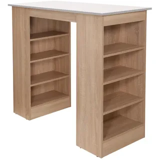 Bartisch Stehtisch Küchentisch Eiche Sägerau Weiß Merle Respekta