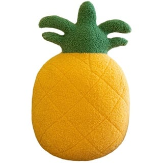 URFEDA Kinder Simuliert Obst Kissen Erdbeere Ananas Orange Ausgestopft Kissen Weich Früchte Plüsch Spielzeuge Plüsch Kissen Obst Gefüllte Baumwolle Plüschtier für Kinder Erwachsene Ananas 55cm