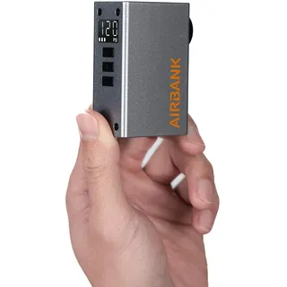 AIRBANK Mini-Fahrradpumpe mit Manometer, 120 PSI, 450 mAh, Pocket 2 PRO | Elektrische Fahrradpumpe, wiederaufladbar, für Rennräder, Kugelventile, Schrader- und Presta-Ventil, Aluminiumlegierung