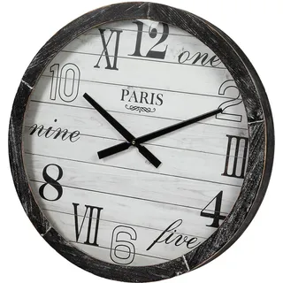Ambiente Haus Wanduhr aus Holz 60 cm 60cm grau