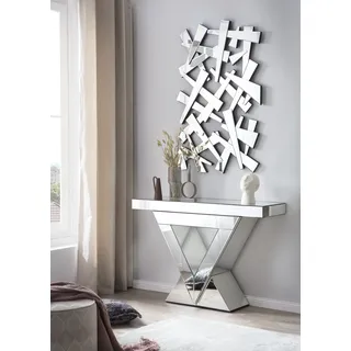 SalesFever Design Konsole Konsolentisch 120 x 35,5 x 80 silber