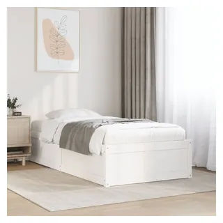 vidaXL Massivholzbett ohne Matratze Weiß 90x200 cm Kiefernholz - Weiß