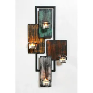 DanDiBo Dandibo Wandteelichthalter Abstrakt Metall Wand Schwarz 61 cm Teelichthalter Kerzenhalter Wandkerzenhalter Wandleuchter , 61 cm , Dekoration, Kerzen & Kerzenhalter, Teelichthalter