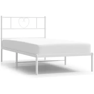 vidaXL Bettgestell mit Kopfteil Metall Weiß 80x200 cm - Weiß