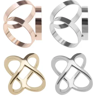 4 Stücke Schnallen Schal Klipps Metallischer Schalring Klipp Gold Silbern Dekorative Accessoires der Kleidung Broschen für Seidenschals Schals Kleidung von Damen