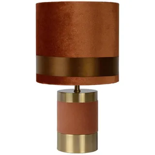 Lucide Tischleuchte , Braun , Textil , zylindrisch , 32 cm , RoHS, Reach , Schnurschalter , Lampen & Leuchten, Innenbeleuchtung, Tischlampen, Tischlampen