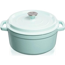 No Name light blue pot, 4.7l with lid, Pfanne + Kochtopf, Blau