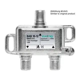 Axing BAB10-08 Abzweiger, 1-fach, 8 dB, 5-1006 MHz, F-Stecker, hohe Rückflussdämpfung, basic BAB01008 BAB 10-08