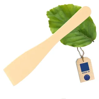 Pfannenwender, 25 cm, antibakteriell, hitzebeständig & plastikfrei, keine Kratzer in beschichteten Pfannen, kein Plastik im Essen, 100% Naturprodukt, Buchen-Holz