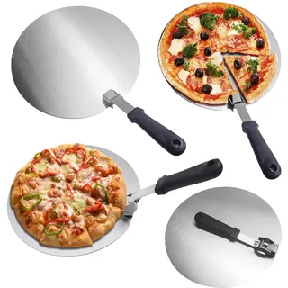 Pizzaschieber Pizza Spachtel Schieber Pizzaschaufel Schaufel Peel, 30cm | Edelstahl, Material Gesund, Rund