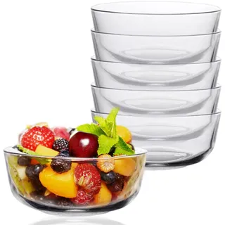 Umllpet 300 ml Glasschälchen, Salatschüssel 6er Set, Klein Glas Dessertschalen, Glas Schüsseln, Eisschale, Puddingschalen Dipschale, Süßigkeiten, Stapelbare Servierschalen, Salatschüssel, Soßenschalen